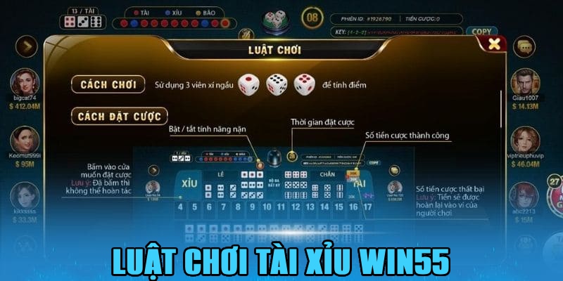 Luật chơi tài xỉu chi tiết tại nhà cái Win55